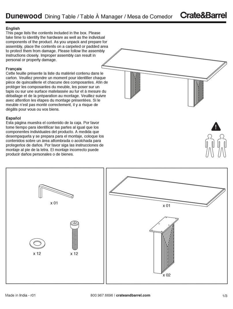 Crate&Barrel Dunewood Series User manual Crate&Barrel Dunewood Series User manual