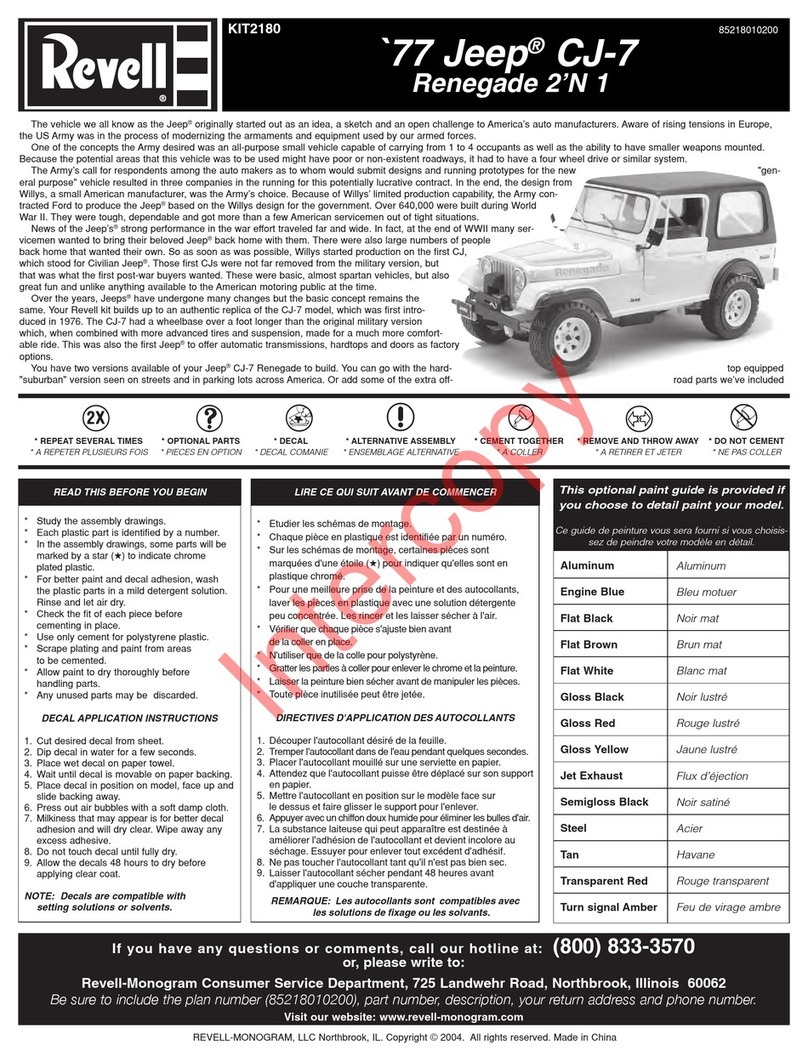REVELL 77 Jeep CJ-7  Renegade 2’N 1 User manual