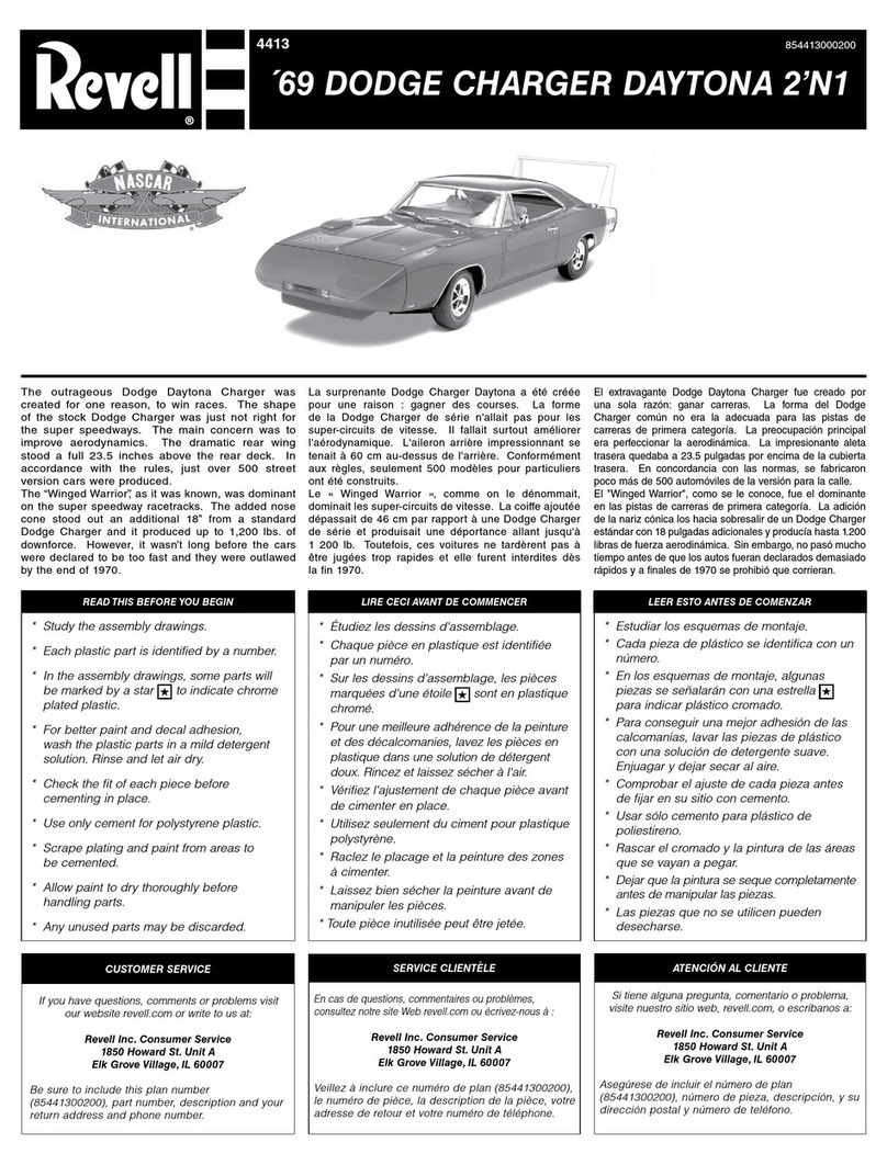 REVELL 69 DODGE CHARGER DAYTONA 2'N1 User manual