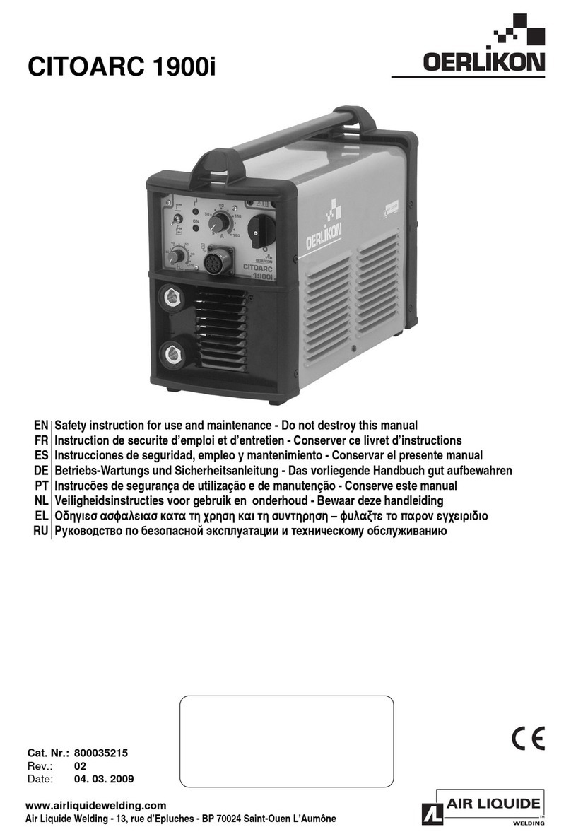 Oerlikon CITOARC 1900i Safety instruction for use and maintenance