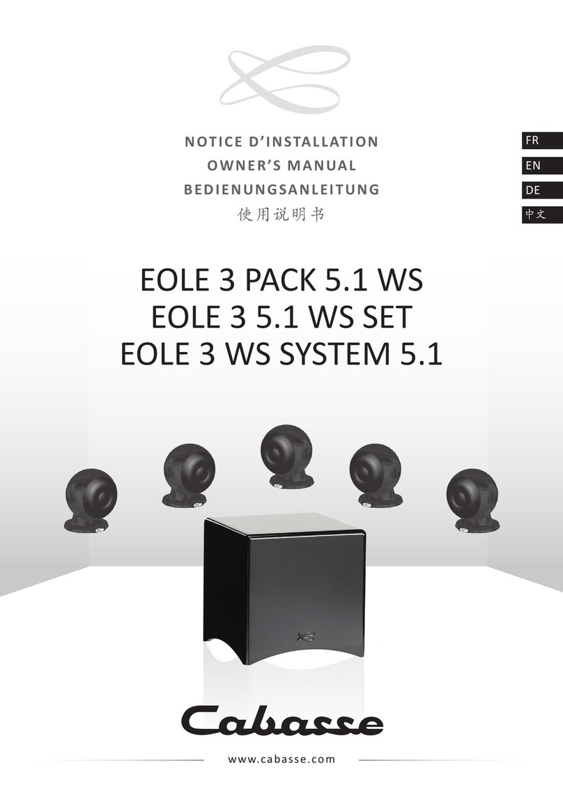 CABASSE EOLE 3 PACK 5.1 WS owner's manual