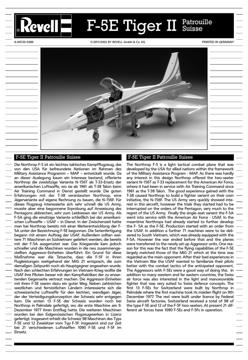 REVELL F-5E Tiger II Patrouille Suisse User manual