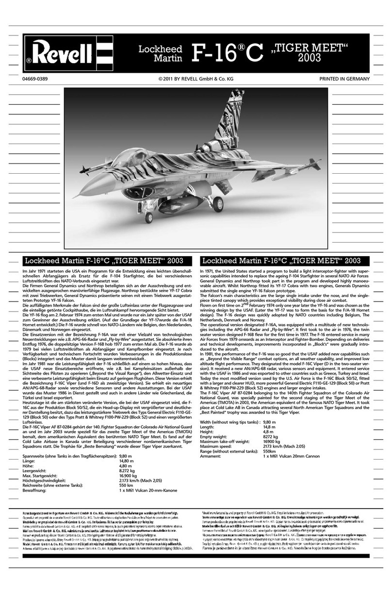 REVELL Lockheed Martin F-16 C TIGER MEET 2003 User manual
