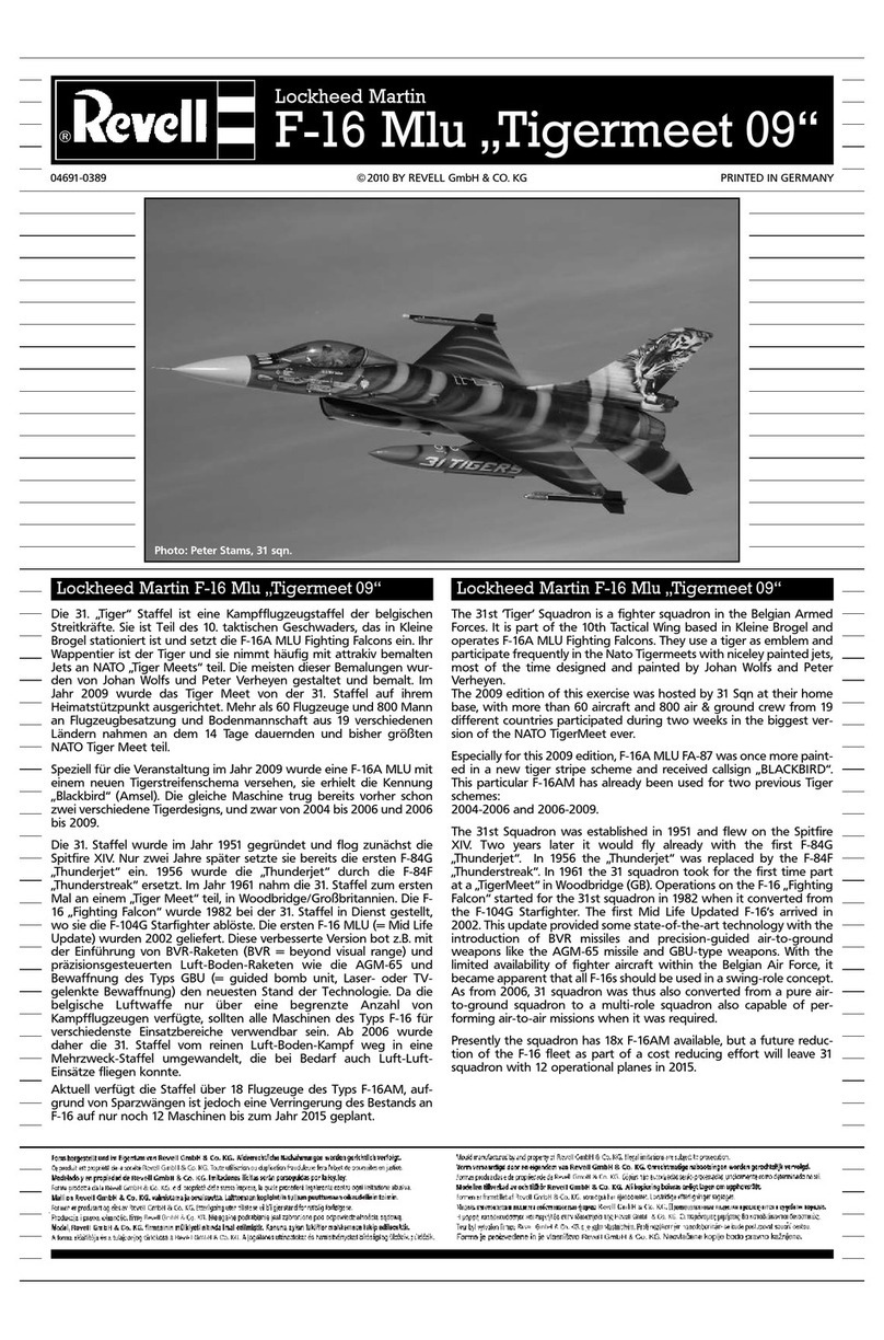 REVELL Lockheed Martin F-16 Mlu Tigermeet 09 Assembly manual