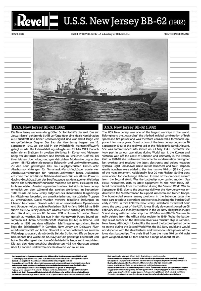 REVELL U.S.S. New Jersey BB-62 (1982) User manual