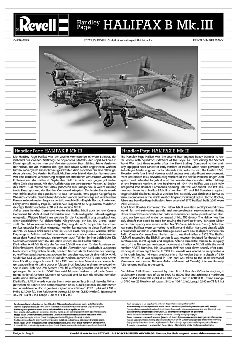 REVELL Handley Page HALIFAX B Mk. III User manual