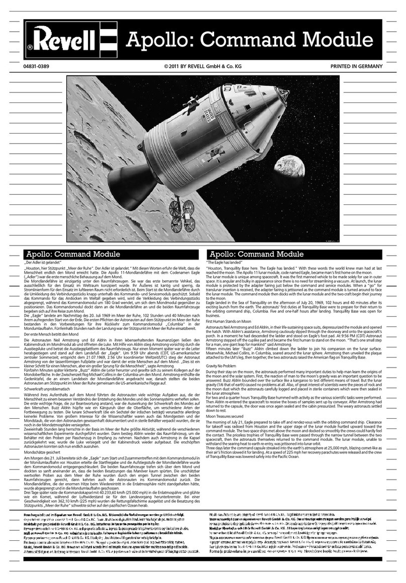REVELL Apollo: Command Module Assembly manual