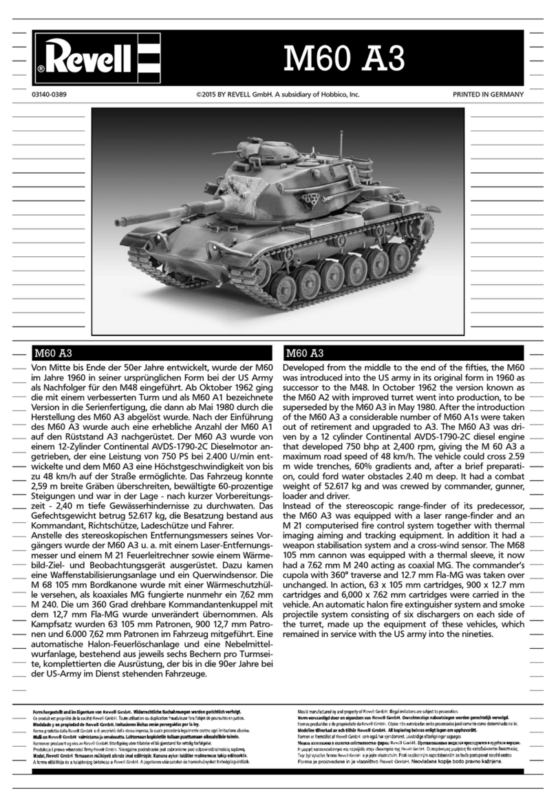 REVELL M60 A3 & M9 Raumschild User manual REVELL M60 A3 & M9 Raumschild User manual
