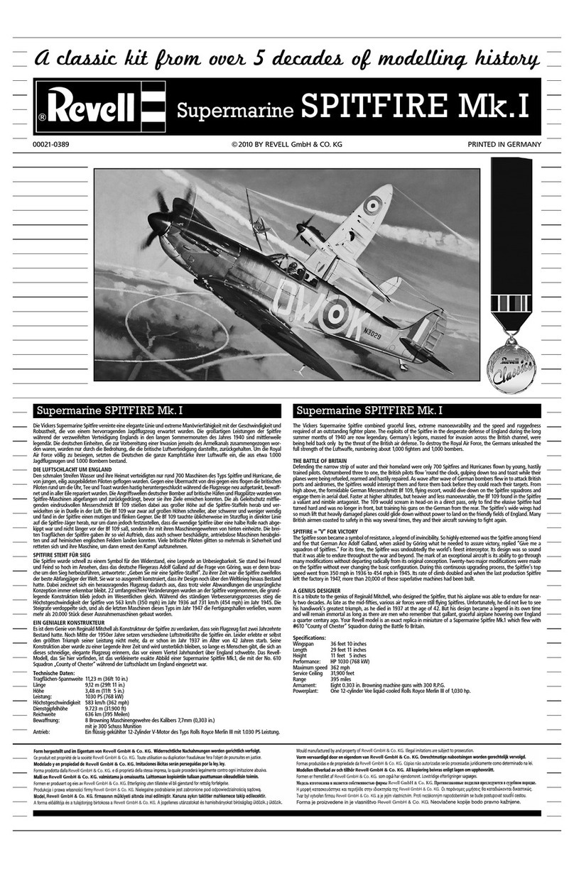 REVELL Supermarine SPITFIRE Mk.I User manual