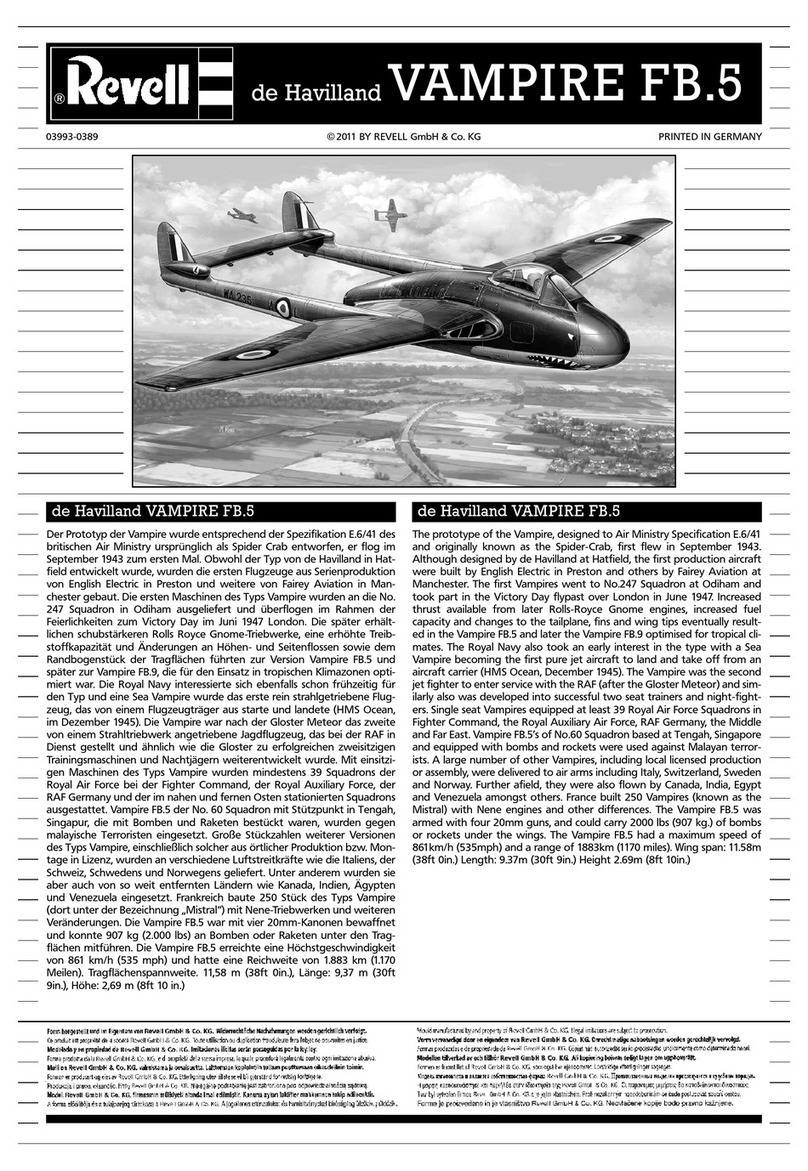 REVELL de Havilland VAMPIRE FB.5 User manual