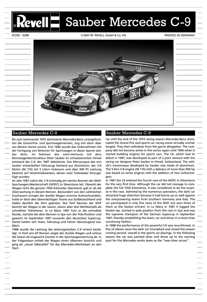 REVELL Sauber Mercedes C-9 Assembly manual
