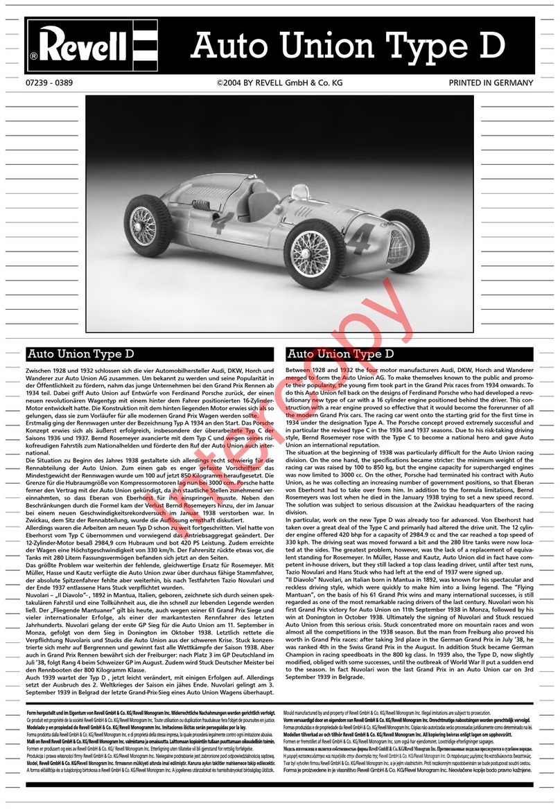 REVELL Auto Union Type D User manual
