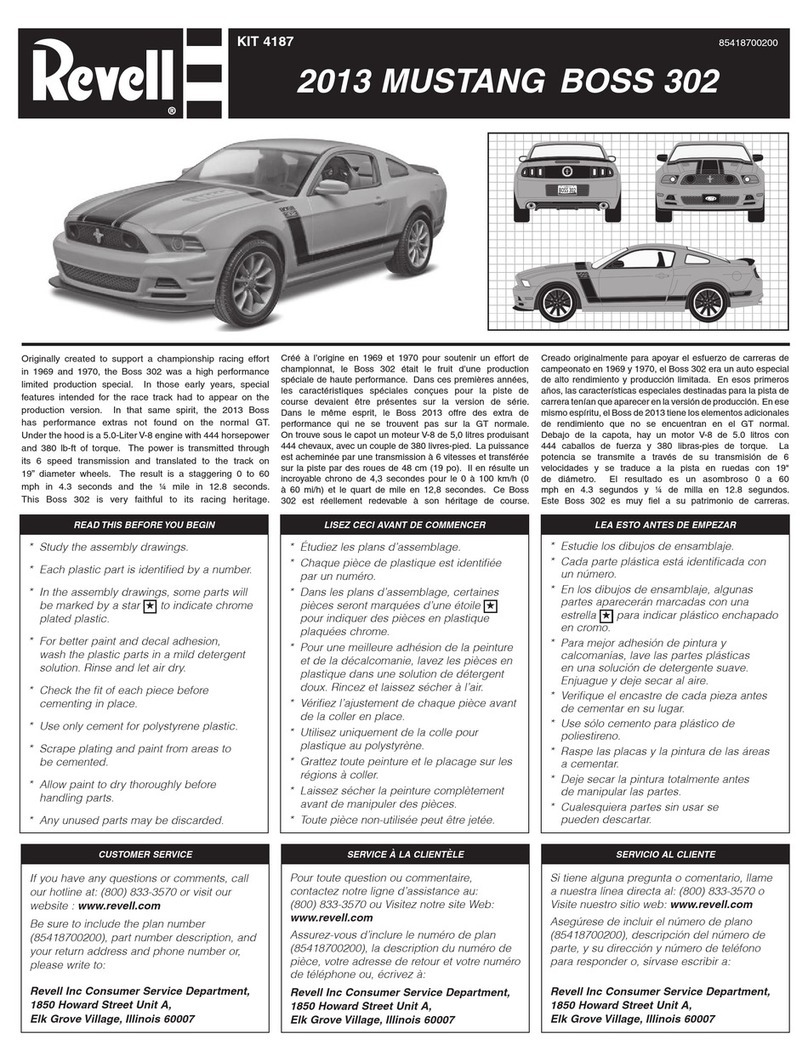 REVELL 2013 MUSTANG BOSS 302 Assembly manual