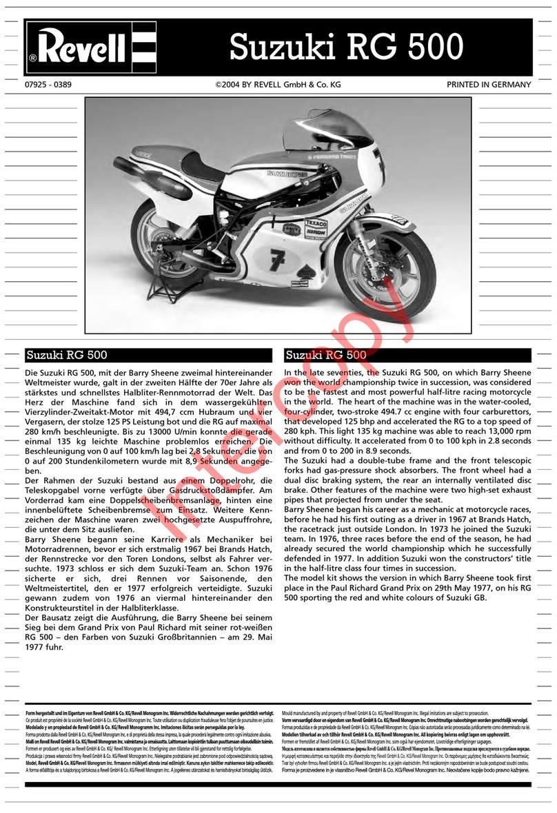 REVELL Suzuki RG 500 Assembly manual