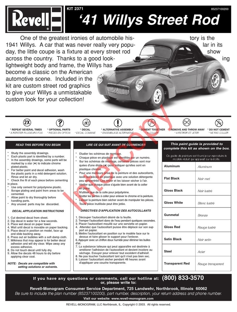 REVELL 41 Willys Street Rod Assembly manual