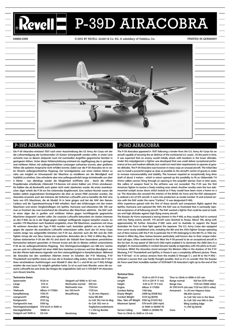 REVELL P-39D AIRACOBRA User manual REVELL P-39D AIRACOBRA User manual