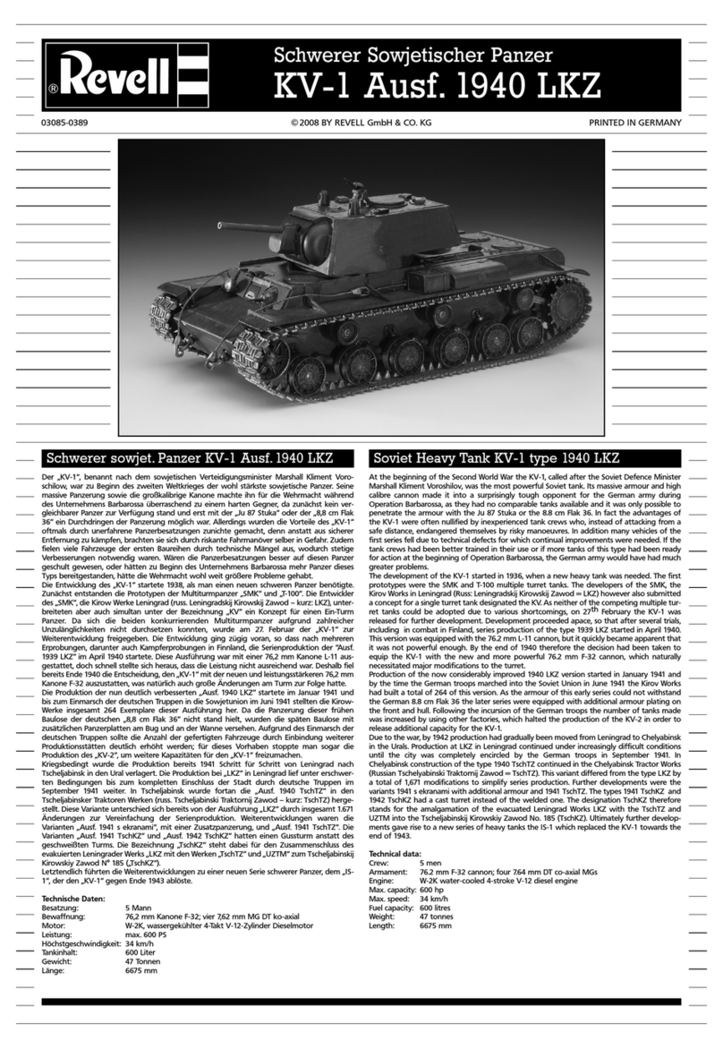 REVELL Soviet Heavy Tank KV-1 type 1940 LKZ User manual