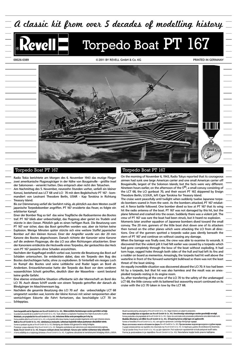 REVELL Torpedo Boat PT 167 User manual REVELL Torpedo Boat PT 167 User manual