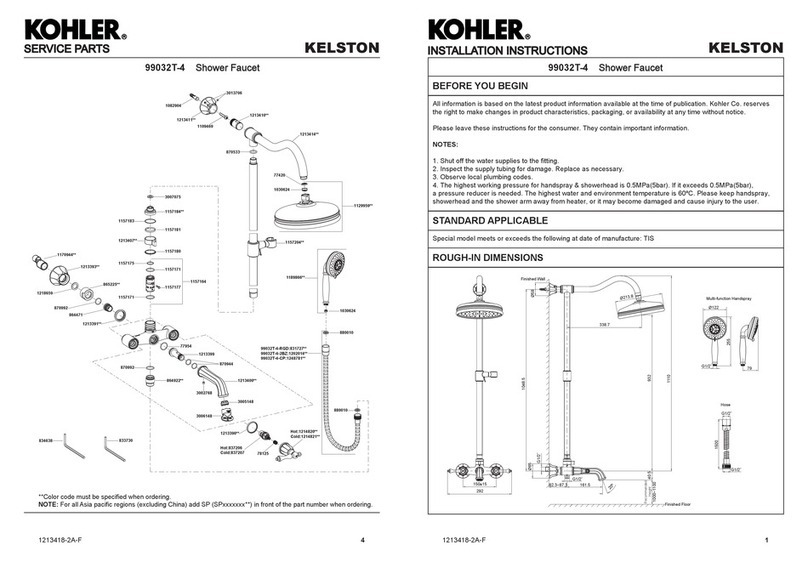 Kohler Kelston 99032T-4 User manual Kohler Kelston 99032T-4 User manual