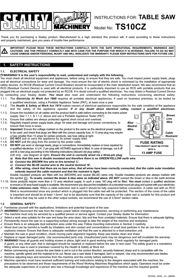 Sealey TS10CZ User manual