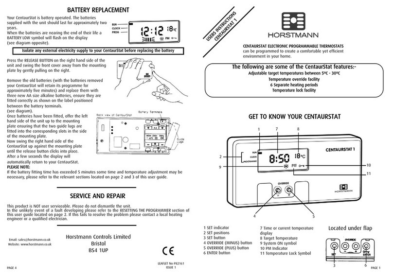 Horstmann CENTAURSTAT 1 User manual