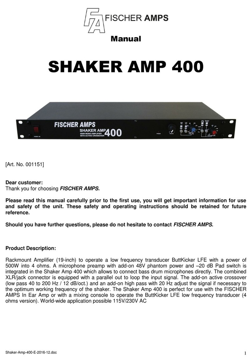 Fischer Amps SHAKER AMP 400 User manual