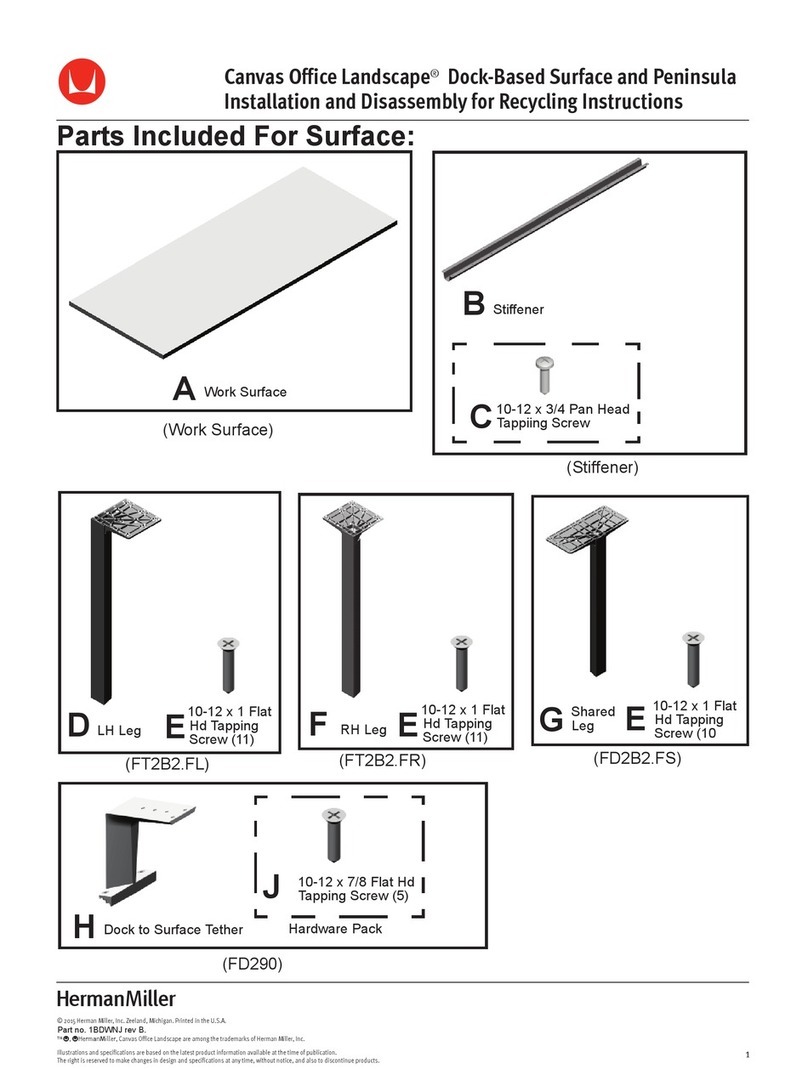 Herman Miller Canvas Office Landscape Installation and Disassembly for Recycling Instructions