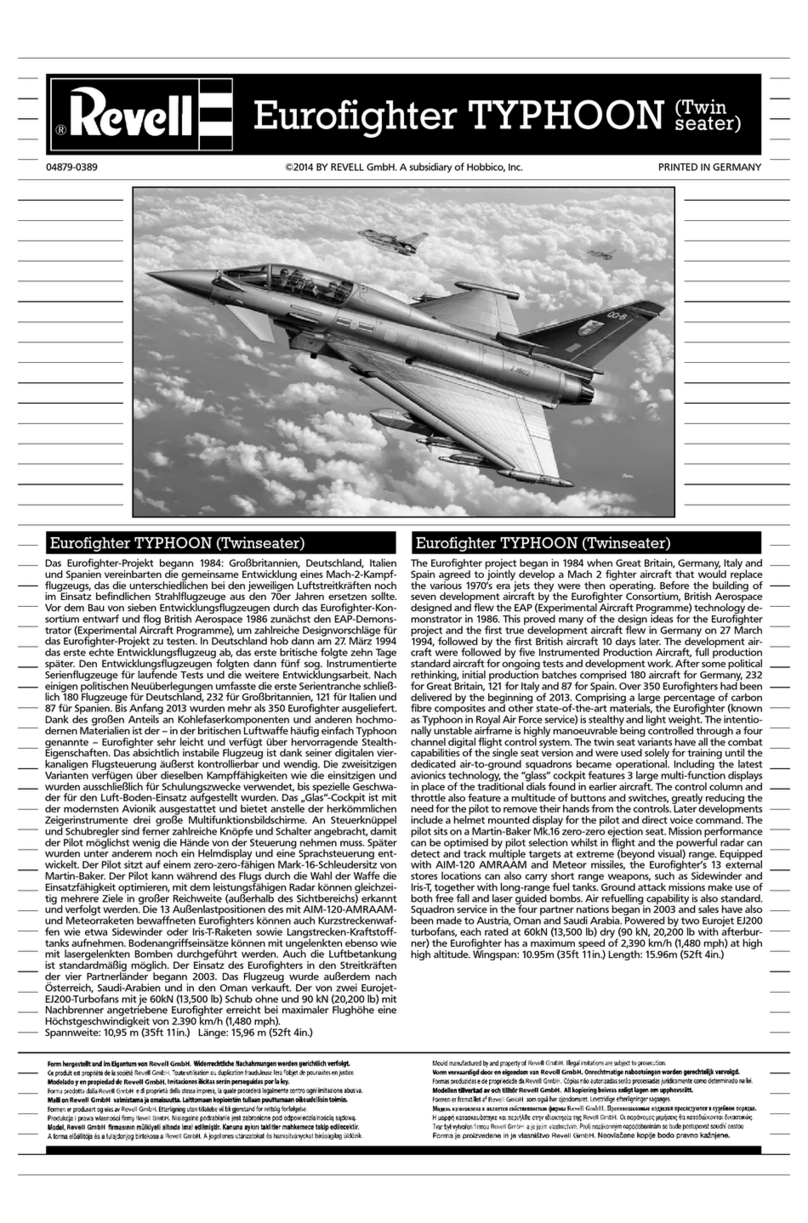 REVELL Eurofighter TYPHOON Twin seater User manual