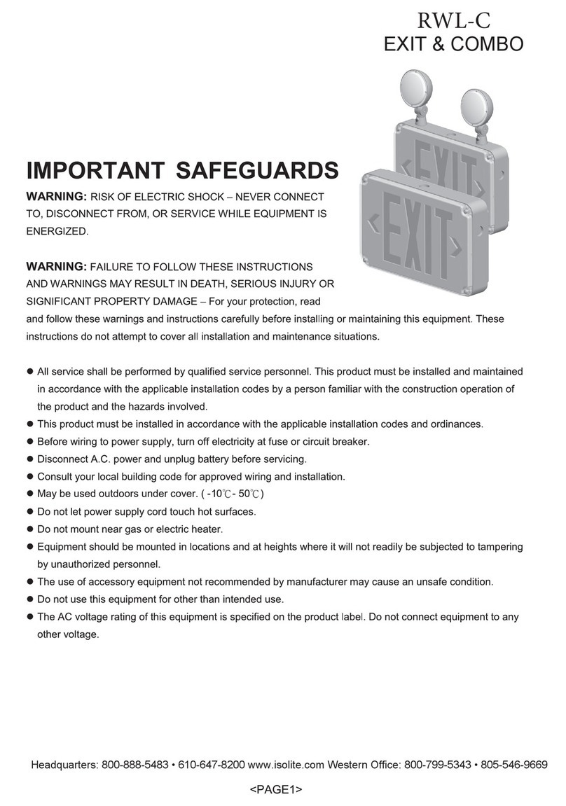 Isolite RWL-C EXIT installation instructions Isolite RWL-C EXIT installation instructions