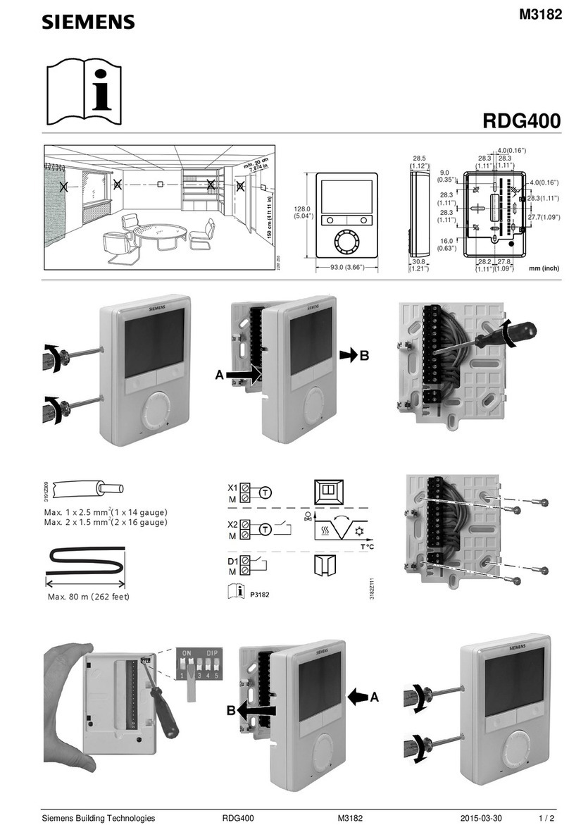 Siemens RDG400 User manual