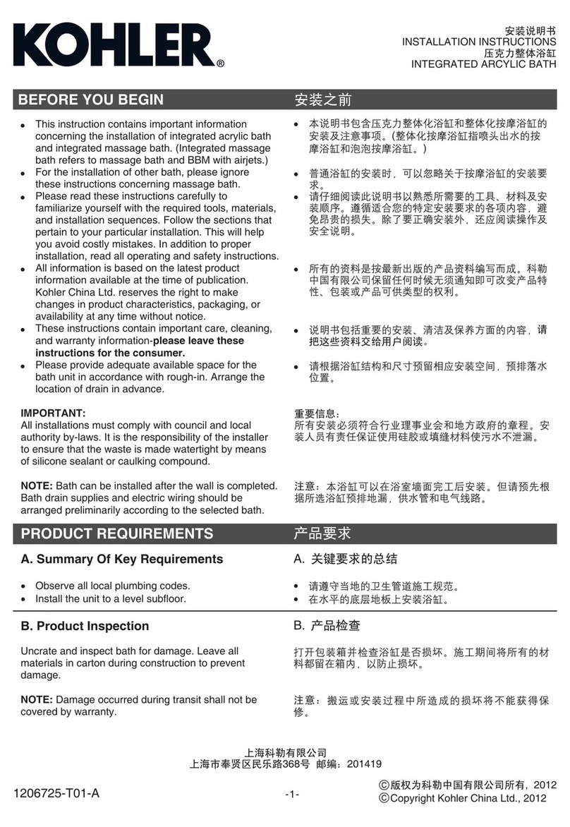 Kohler K-99023T installation instructions