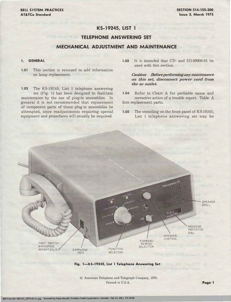 AT&T KS-19245 MECHANICAL  ADJUSTMENT AND MAINTENANCE