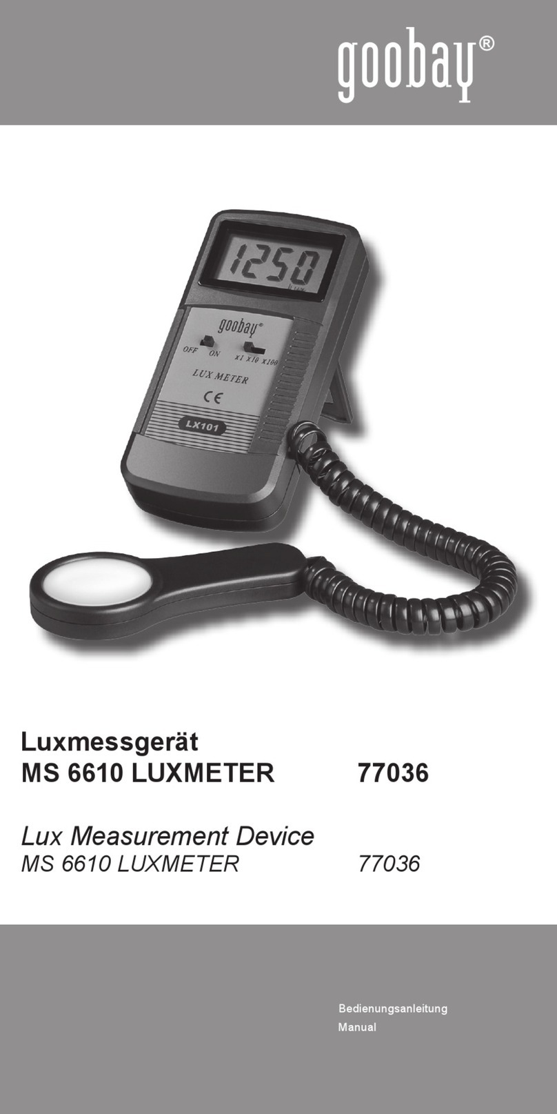 Goobay MS 6610 LUXMETER User manual