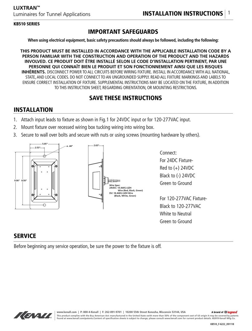 kenall LUXTRAN KB510 Series User manual