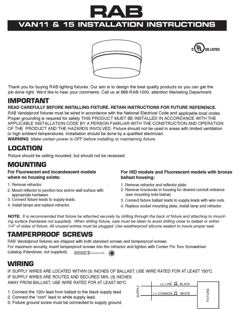 RAB VAN11 User manual