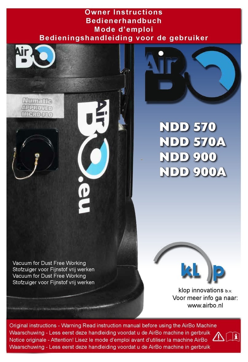 KLOP INNOVATIONS Numatic Micro-Flo NDD 570 Owner's instructions