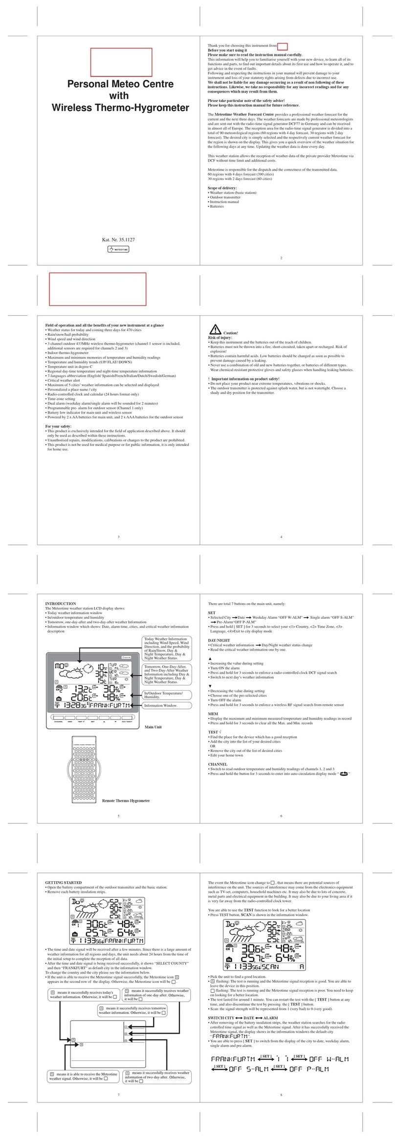 Meteotime 35.1127 instruction manual Meteotime 35.1127 instruction manual