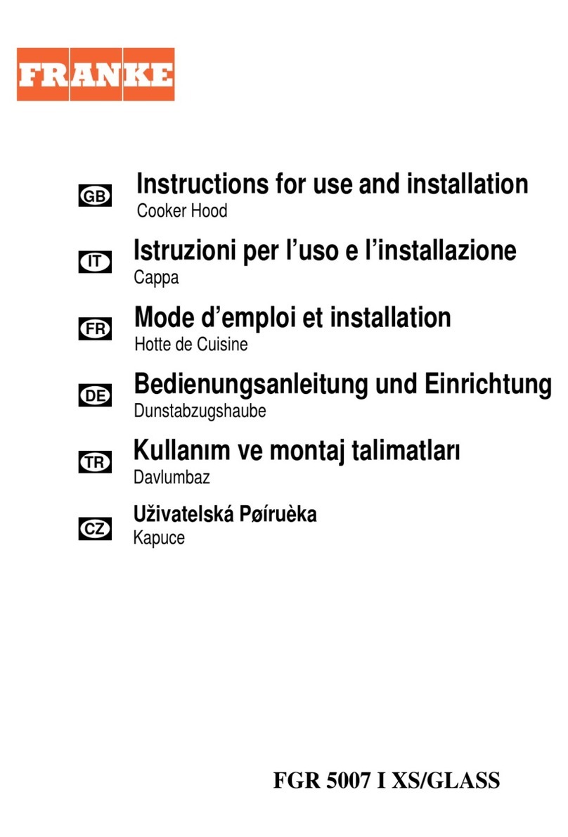 Franke FGR 5007 I XS/GLASS Instructions for use and installation