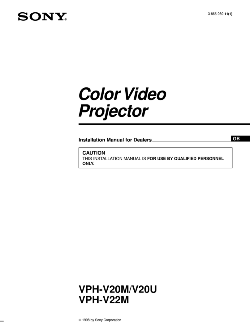 Sony VPH-V20U Installation manual for Dealers