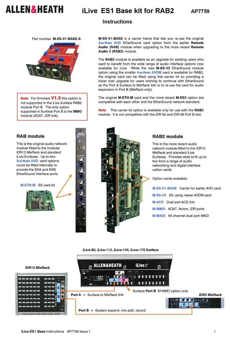 ALLEN & HEATH M-ES-V1-BASE instructions