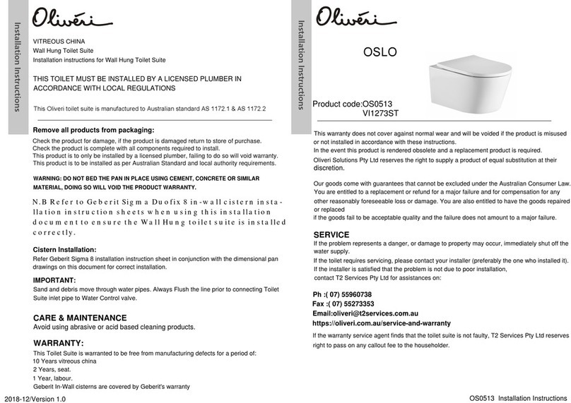 Oliveri OSLO OS0513 installation instructions Oliveri OSLO OS0513 installation instructions
