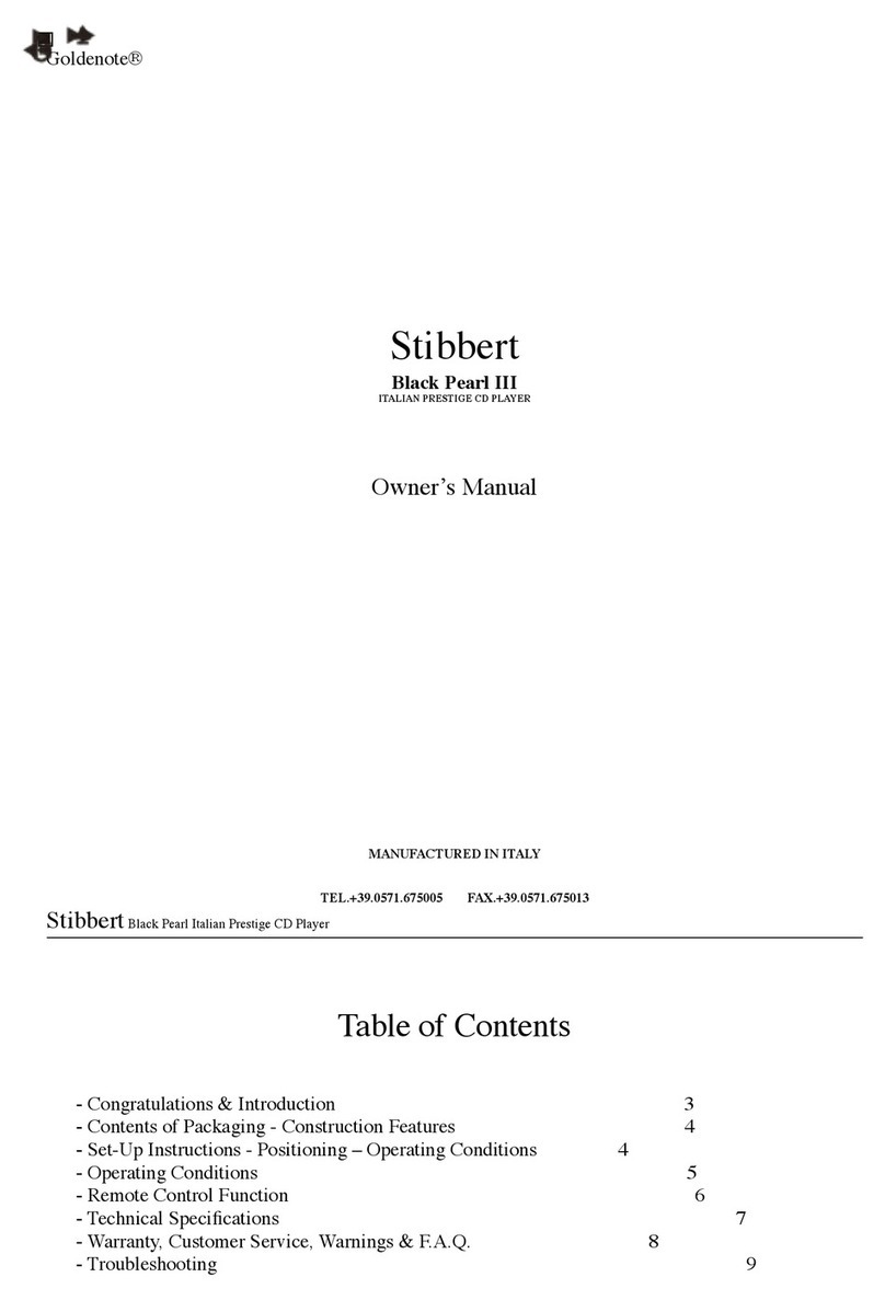 Goldenote Stibbert Black Pearl III owner's manual