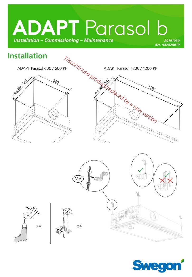 Swegon ADAPT Parasol b 600 Installation, commissioning maintenance