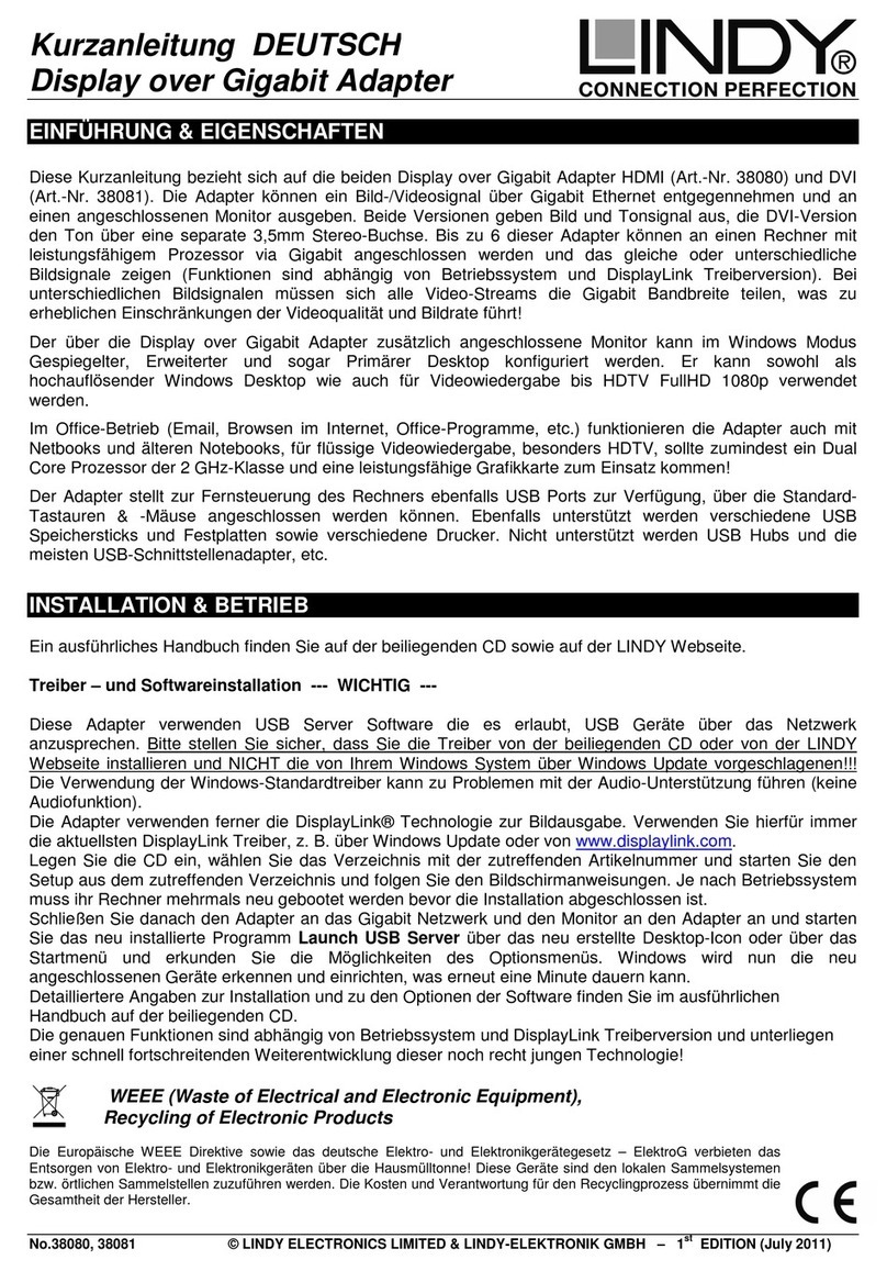 Lindy 38080 User manual
