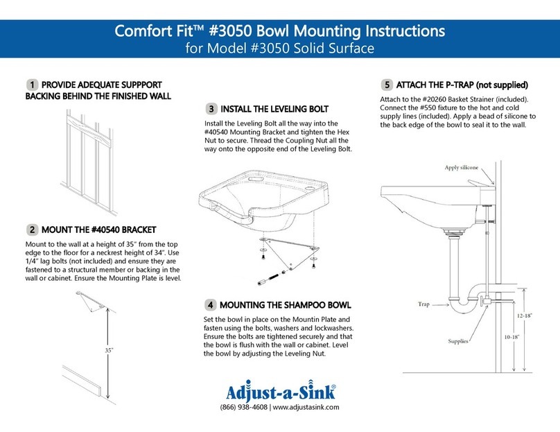Adjust-a-Sink Comfort Fit 3050 Mounting instructions Adjust-a-Sink Comfort Fit 3050 Mounting instructions