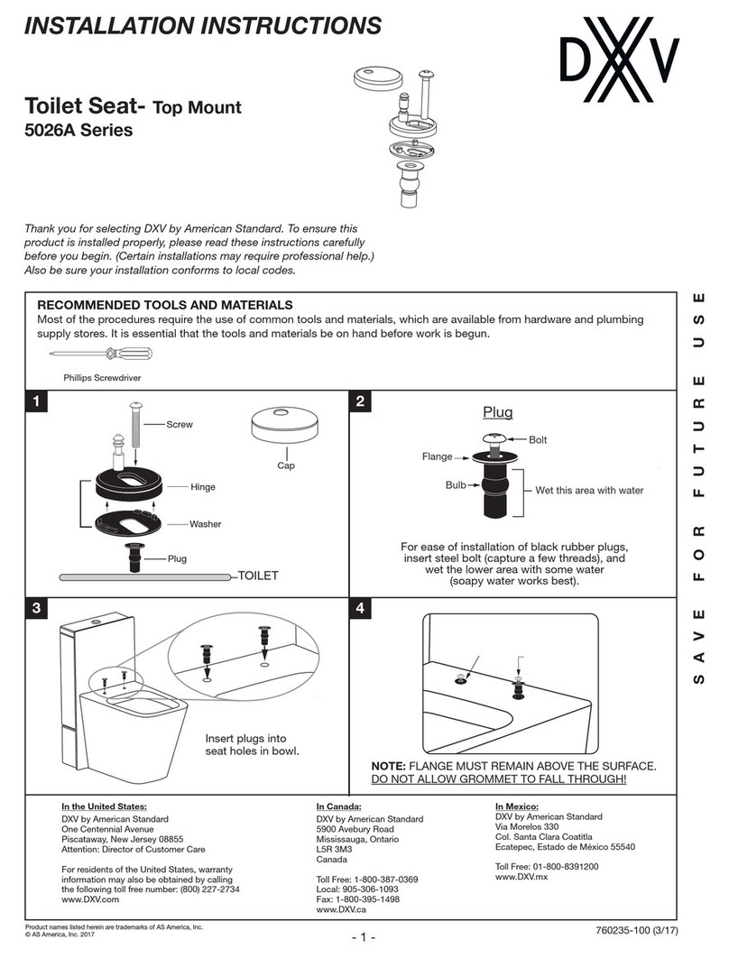 American Standard DXV 5026A Series installation instructions American Standard DXV 5026A Series installation instructions