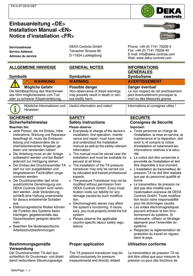 DEKA Controls TA-7 User manual