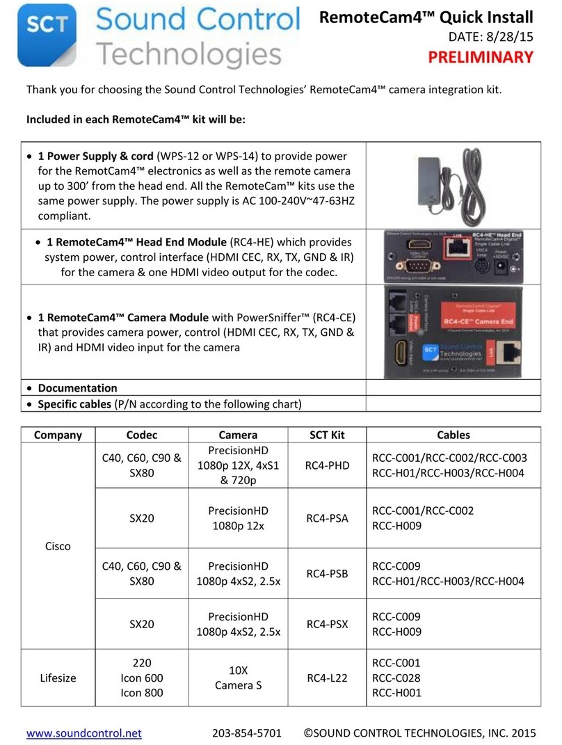Sound Control Technologies RemoteCam4 Quick install