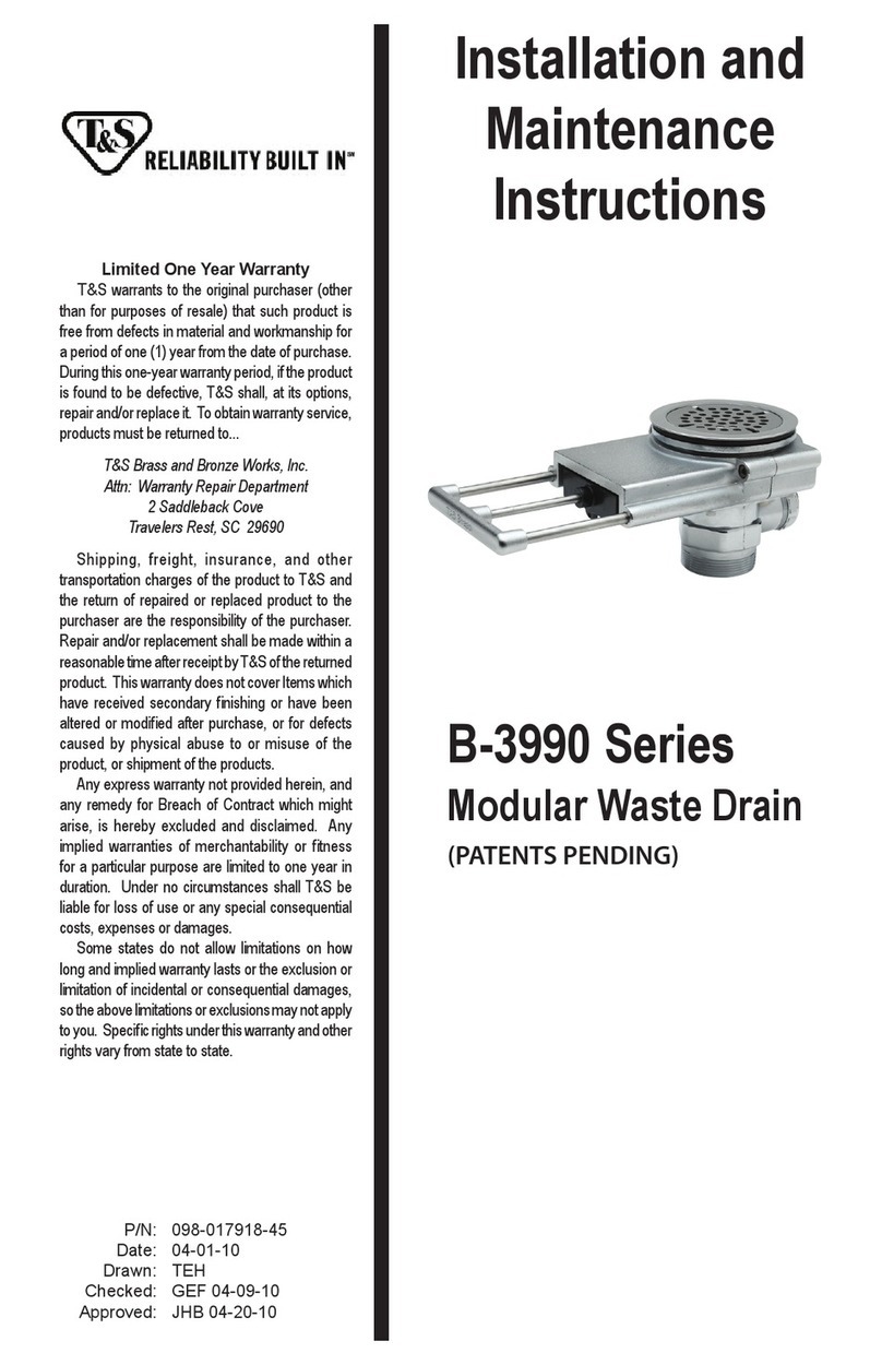 T&S B-3940 Series Installation and maintenance instructions