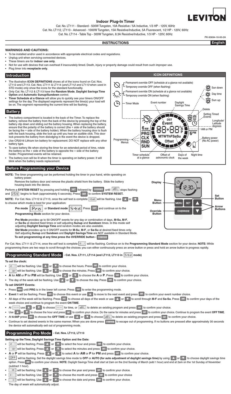 Leviton LT111 instructions